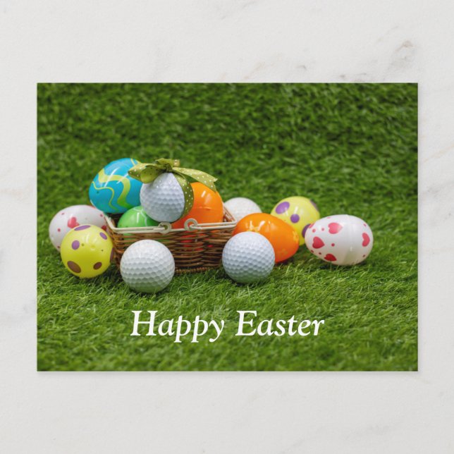Postal Baloncesto de golf para vacaciones de Pascua con h (Anverso)