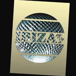 Postal Baloncesto disco de Ibiza en azul platino