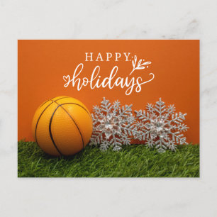 Postal Baloncesto Felices Fiestas con Baloncesto para Jug