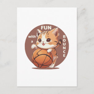 Postal baloncesto gatito
