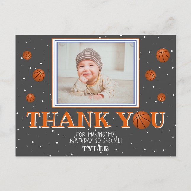 Postal Baloncesto lindo Bolas de baloncesto Cartón de fot