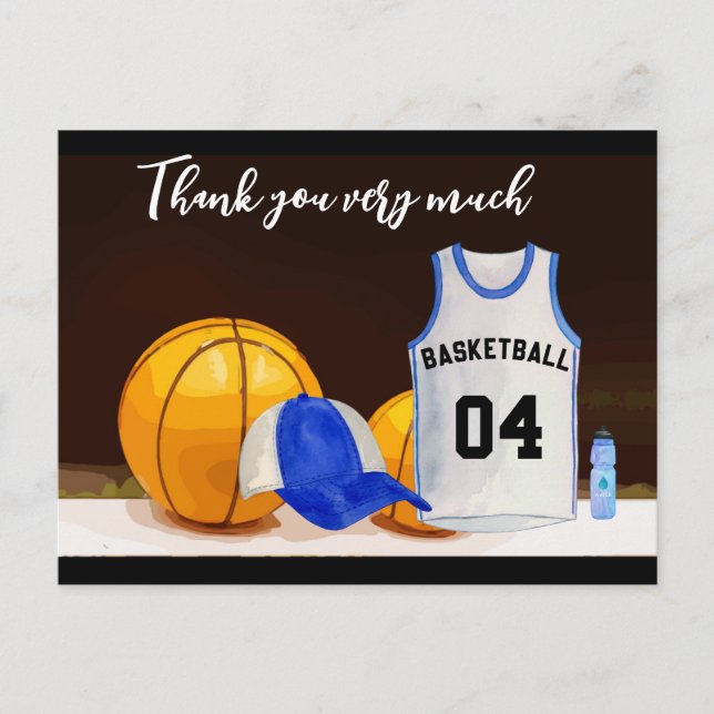 Postal Baloncesto Muchas gracias al jugador (Anverso)