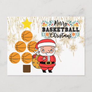 Postal Baloncesto  Navidad con Santa Claus