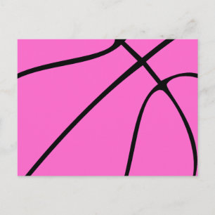 Postal Baloncesto rosa personalizado