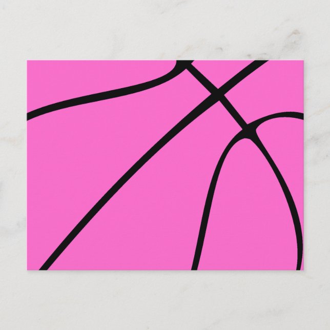 Postal Baloncesto rosa personalizado (Anverso)