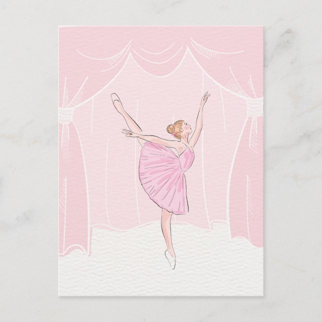 Postal Baloncesto suave rosado (Anverso)