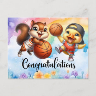 Postal Baloncesto temático para Felicitaciones