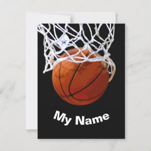 Postal Baloncesto tu nombre Personalizado