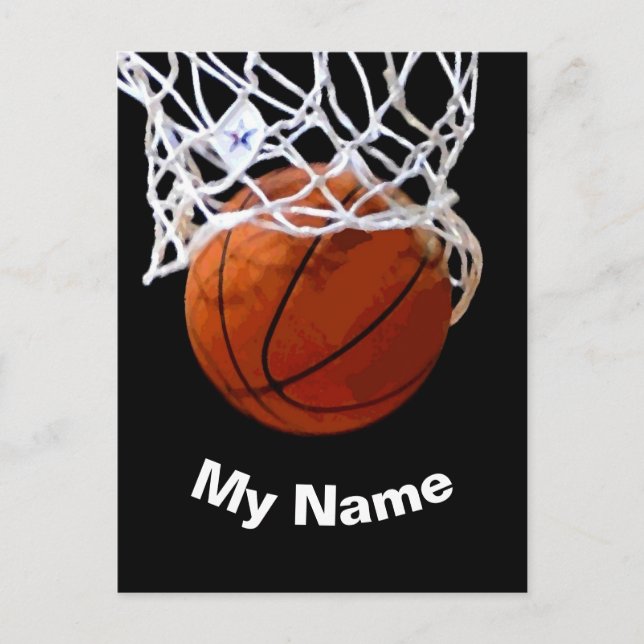 Postal Baloncesto tu nombre Personalizado (Anverso)