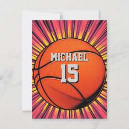 Postal Baloncesto Tu Nombre Pop Art