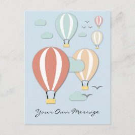 Postal Balones de aire caliente estilo Papercut