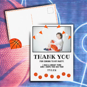 Postal Balones de Baloncesto Foto de Deportes Cumpleaños 
