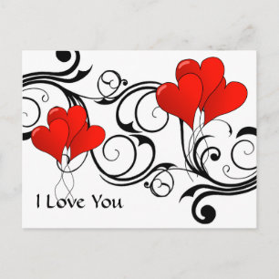 Postal Balones de corazón antiguos - Personalizados