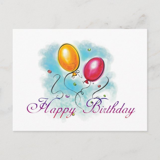 Postal Balones de Cumpleaños (Anverso)