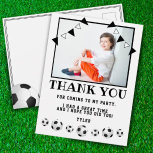 Postal Balones de Fútbol Foto Deportes Cumpleaños Gracias