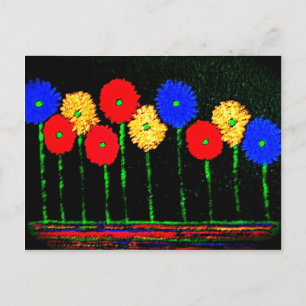 Postal Balones y flores niños Fiesta Planner Postcard