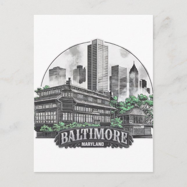 Postal Baltimore City Maryland Estados Unidos (Anverso)
