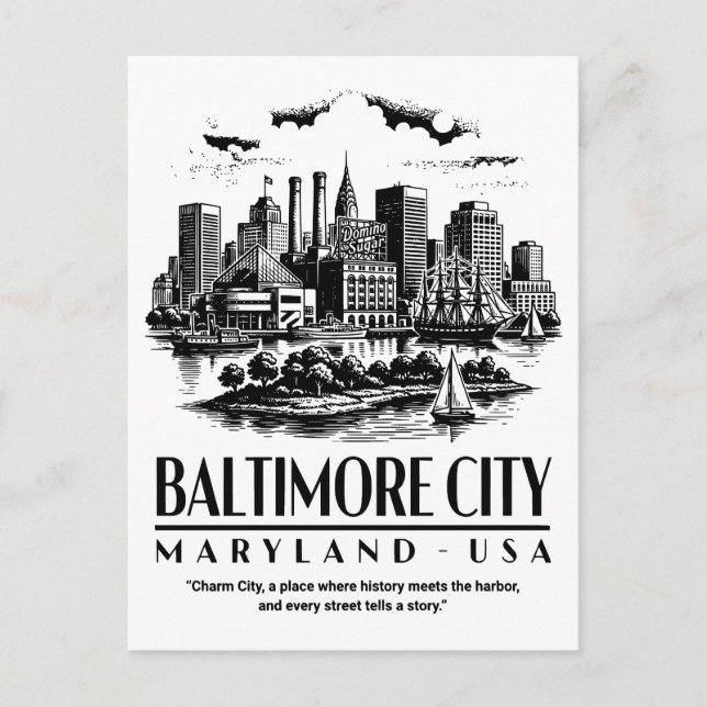 Postal Baltimore Ciudad Maryland EE. UU. (Anverso)