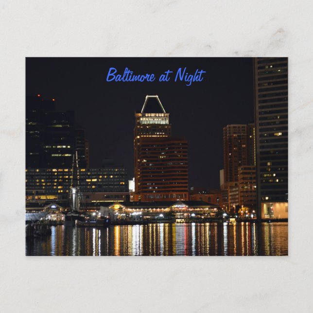 Postal Baltimore de noche (Anverso)