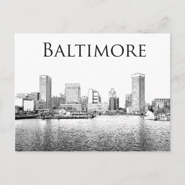 Postal Baltimore: Escena del puerto interior (Anverso)