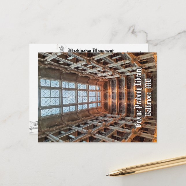 Postal Baltimore Landmarks Postcard Peabody Library Photo (Anverso/Reverso In Situ)