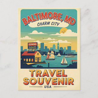 Postal Baltimore Maryland Charm City Retro