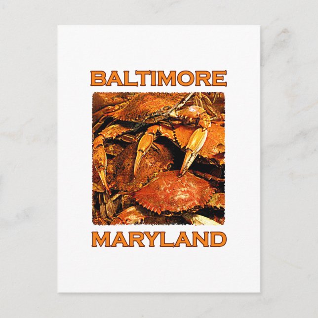 Postal Baltimore Maryland cocido al vapor critica (Anverso)