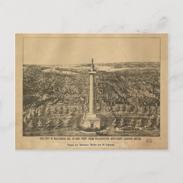 Postal Baltimore, Maryland en 1880 (Anverso)