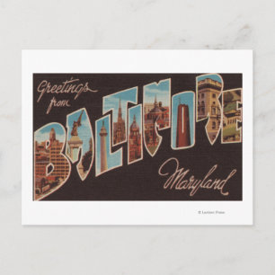 Postal Baltimore, Maryland - Escenas de letras grandes 3