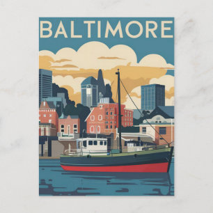 Postal Baltimore, Maryland, Ilustracion de los Estados Un