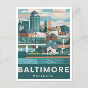 Postal Baltimore, Maryland, Ilustracion de los Estados Un