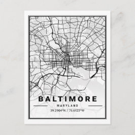 Postal Baltimore Maryland USA Travel City Map