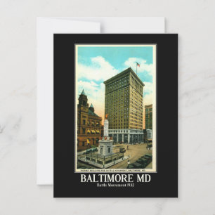 Postal Baltimore MD, monumento a la batalla de 1932 Inspi