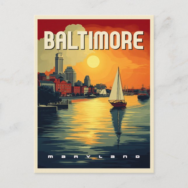Postal Baltimore Retro Travel (Anverso)
