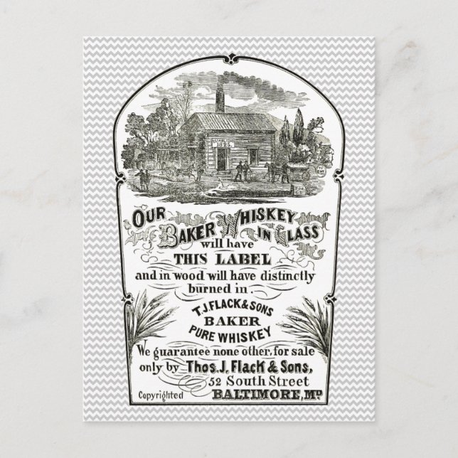 Postal Baltimore Whiskey Vintage 1867 (Anverso)