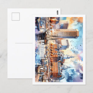 Postal Baltymore Maryland Estados Unidos Famosa Place acu