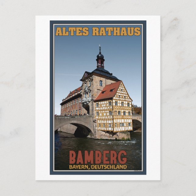 Postal Bamberg - Retrato de Altes Rathaus (Anverso)