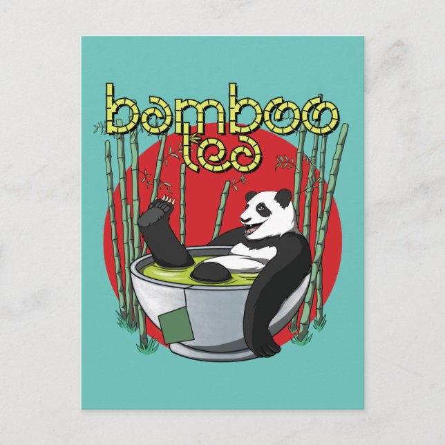 Postal Bamboo Tea Drinker Panda (Anverso)