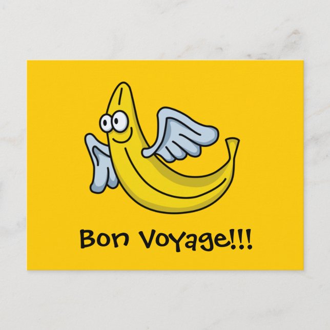 Postal Banana amarilla voladora (Anverso)