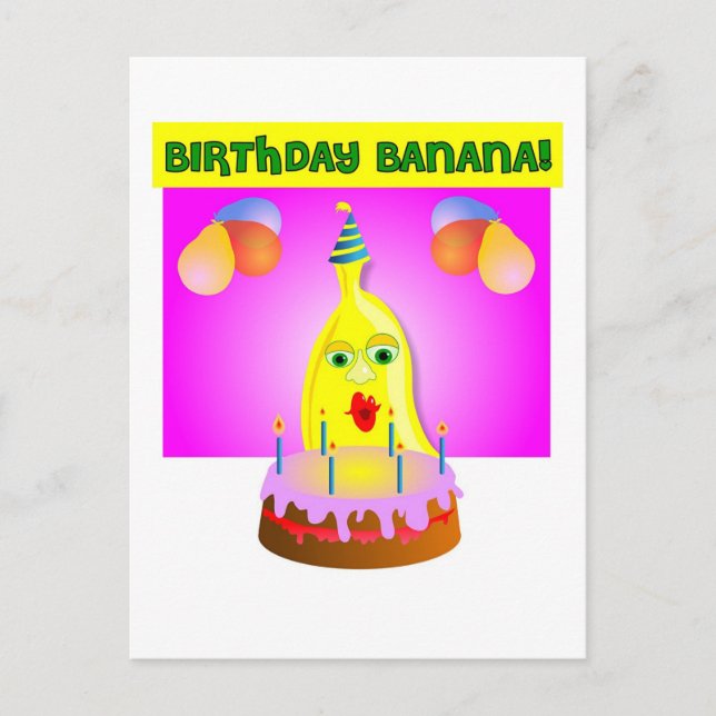 Postal Banana de cumpleaños (Anverso)