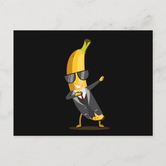 Postal Banana de Guay con traje - Fruta de baile divertid