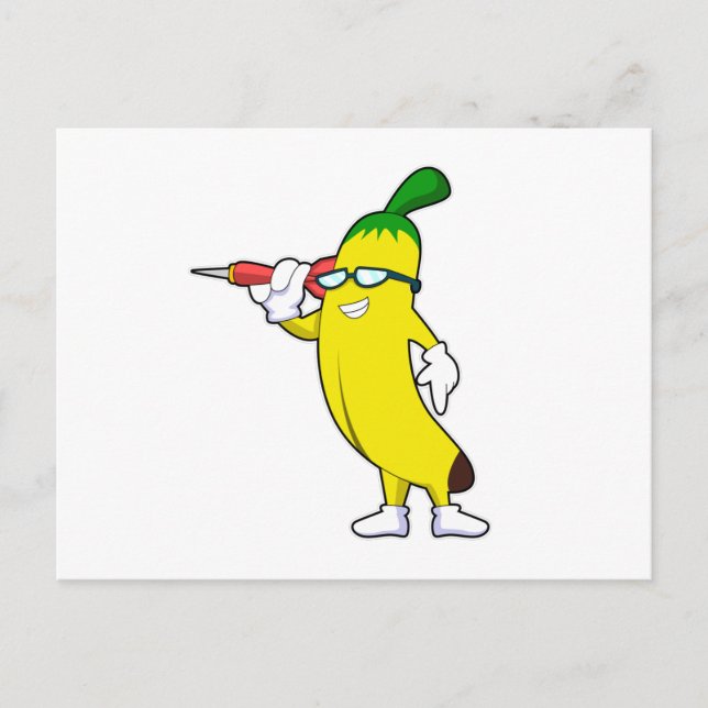 Postal Banana en Darts con Dart (Anverso)