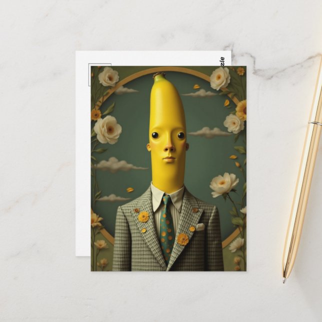 Postal Banana in a Checkered Suit (Anverso/Reverso In Situ)