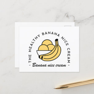 Postal Banana nata crema saludable fruta casera estética