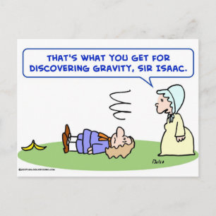 Postal banana sir isaac newton descubrimiento de gravedad