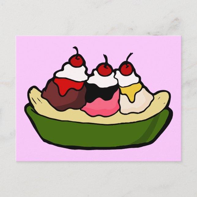 Postal Banana Split Sweet Ice Cream Tream (Anverso)