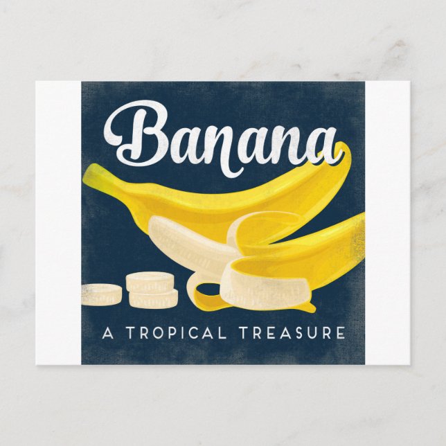 Postal Banana Vintage Fruto Retro (Anverso)
