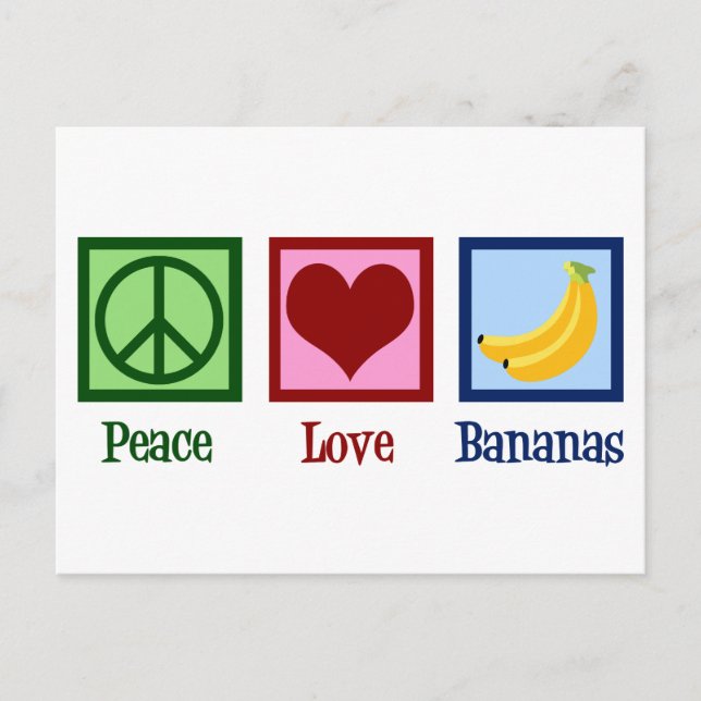 Postal Bananas de amor por la paz (Anverso)