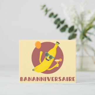 Postal Bananniversaire carte de voeux anniversaire humour