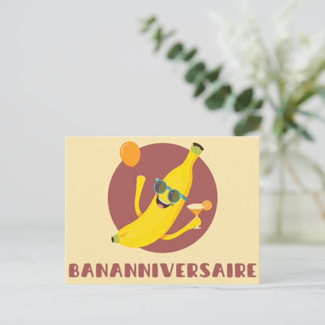 Postal Bananniversaire carte de voeux anniversaire humour (Anverso de pie)